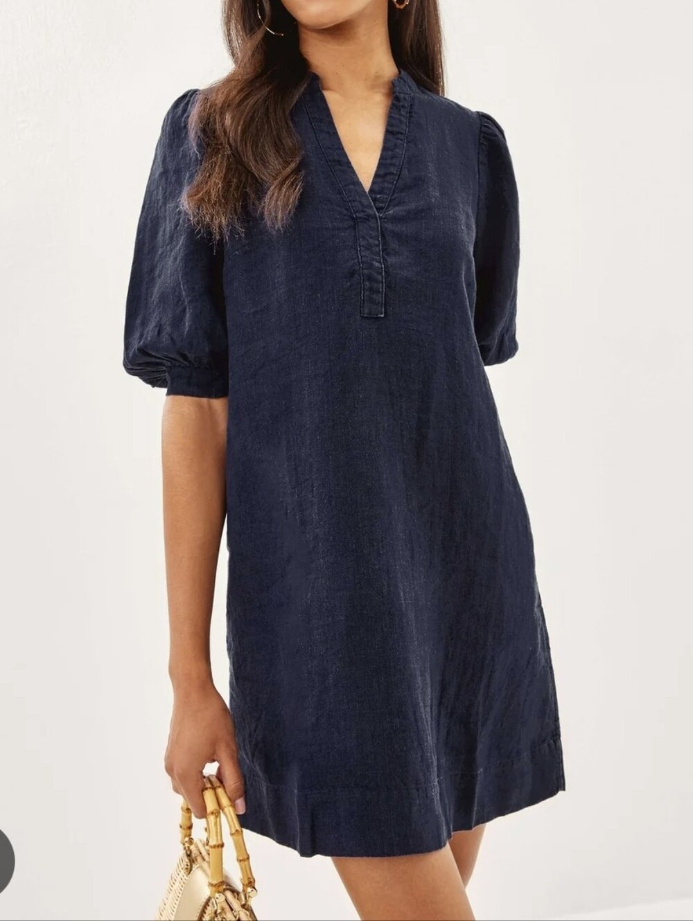 Lilly Pulitzer Mialeigh Shift Dress Women's 14 Navy Minimalist Retro Casual